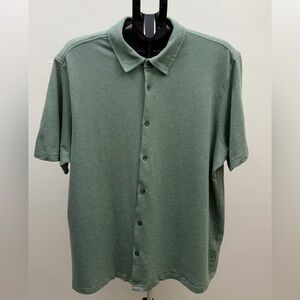 Buffalo David Bitton Men’s Green Textured Button Front Shirt XXL Cotton Blend